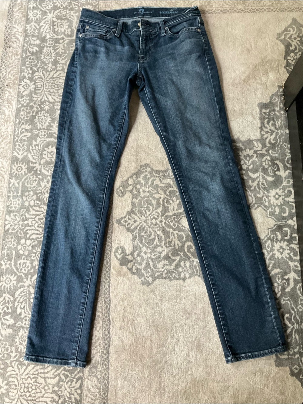 7 For All Mankind Women's Skinny Jeans in Dark Blue Wash Roxanne Style